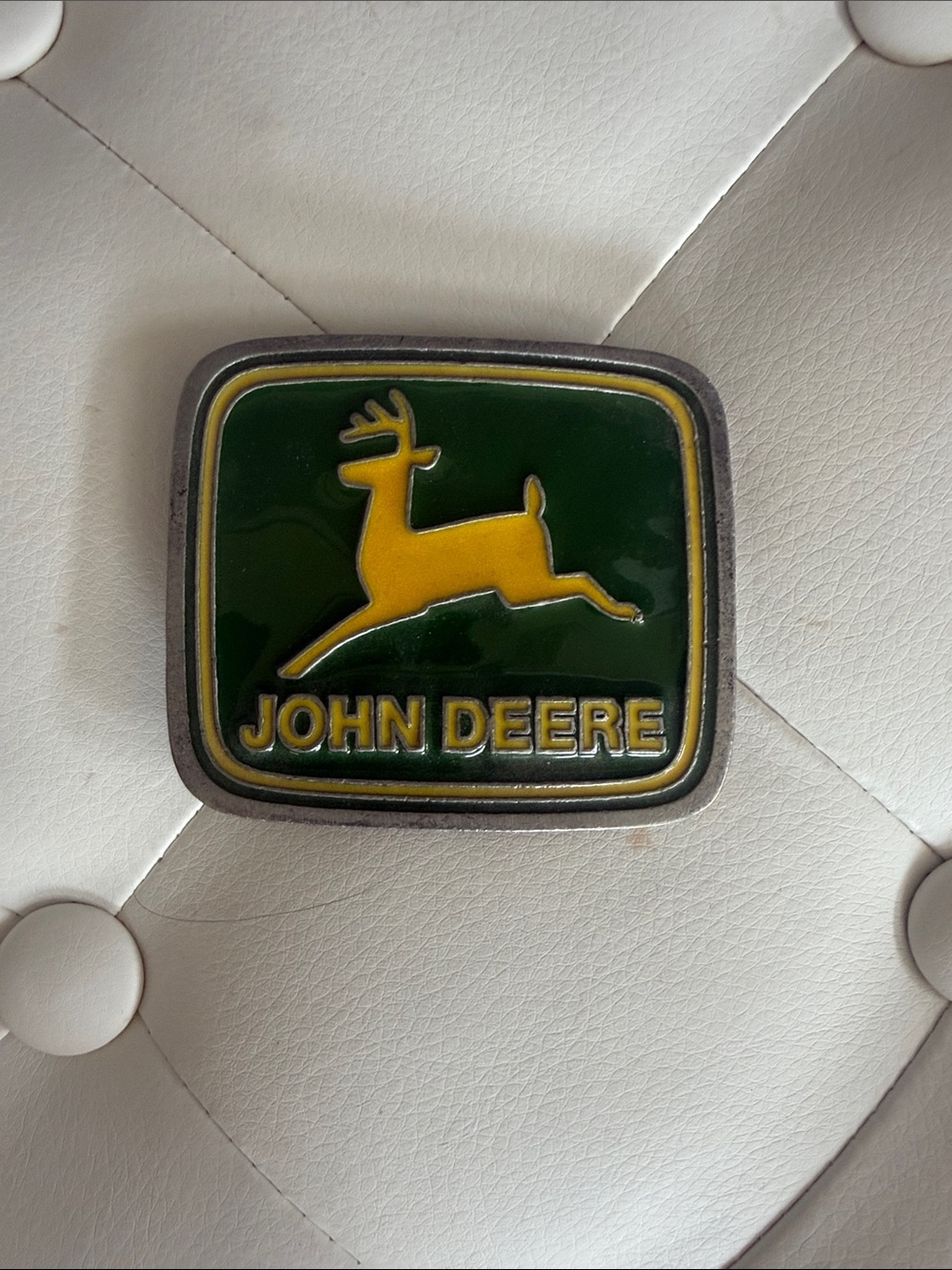 John Deere Yellow & Green Leaping Deer Belt Buckle